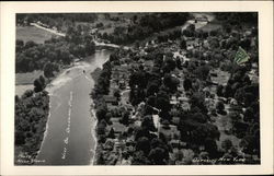 Aerial View of Town and River Deposit, NY Postcard Postcard