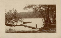 Canoe on Lake Postcard