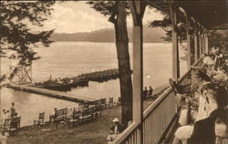 View from Scott's Casino Porch Oquaga Lake, NY Postcard Postcard