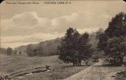 View near Oquaga Lake House Postcard