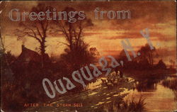 Greetings from Ouaquaga, NY - After the Storm New York Postcard Postcard