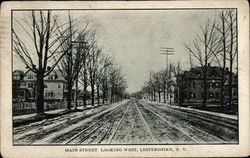 Main Street Looking West Lestershire, NY Postcard Postcard