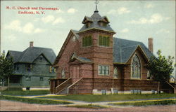 M.E. Church and Parsonage Postcard