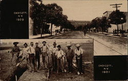 Endicott in 1909 & 1901 New York Postcard Postcard