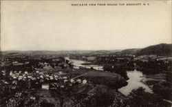 Bird's-eye View of Town from Round Top Endicott, NY Postcard Postcard