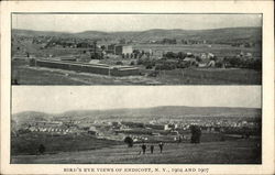 Bird's Eye Views of Town, 1904 and 1907 Endicott, NY Postcard Postcard