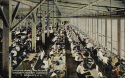 Stitching Room in Shoe Factory, Endicott Johnson Company Postcard