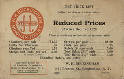 W. H. Buckingham - Stephens Climbers Price List Postcard