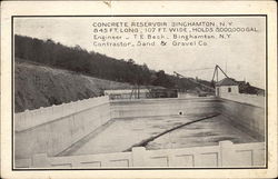 Concrete Reservoir Binghamton, N.Y. 845 Ft long, 107 ft wide, holds 5,000,000 gal New York Postcard Postcard