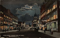 Court Street, Looking West by Night Postcard