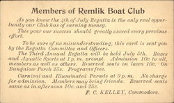 Members of Remlik Boat Club Binghamton, NY Postcard Postcard