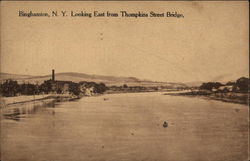 Looking East from Thompkins Street Bridge Binghamton, NY Postcard Postcard