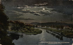 Chenango River from Erie R. R. Bridge Postcard