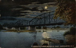 Washington Street Bridge By Night Postcard