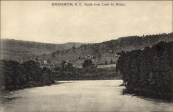 Looking South from Court Street Bridge Binghamton, NY Postcard Postcard