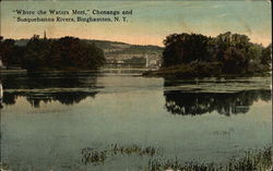 Chenango and Susquehanna Rivers Binghamton, NY Postcard Postcard