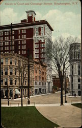 Corner of Court and Chenango Streets Postcard