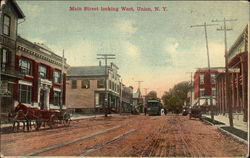 Main Street, Looking West Union, NY Postcard Postcard