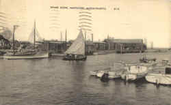 Wharf Scene Nantucket, MA Postcard Postcard