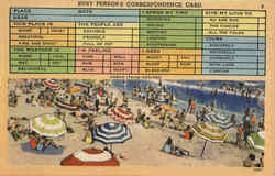 Busy Persons Correspondence Card Beach Scenes Postcard