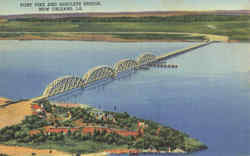 Fort Pike And Rigolets Bridge New Orleans, LA Postcard Postcard