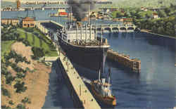 Canal Locks Second To Panama Seattle, WA Postcard Postcard