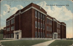 High School Rhinelander, WI Postcard Postcard