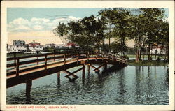 Sunset Lake and Bridge Postcard