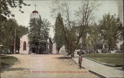 St. Mary's Church and Convent Ottumwa, IA Postcard Postcard