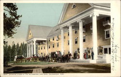 Departing Stages at the Yellowstone Hotel Postcard