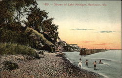 Shores of Lake Michigan Manitowoc, WI Postcard Postcard