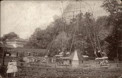 Circle Swing & Miniature Railway, Rock Point Park Ellwood City, PA Postcard Postcard