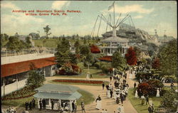 Airships and Mountain Scenic Railway, Willow Grove Park Pennsylvania Postcard Postcard