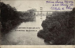 Olentangy River and Big 4 RR Bridge Postcard