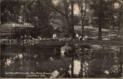 Spring & Mirror Lake, Ohio State University Columbus, OH Postcard Postcard