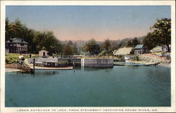 Lower Entrance to Songo River Lock Maine Postcard Postcard