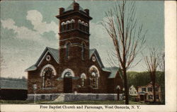 Free Baptist Church and Parsonage West Oneonta, NY Postcard Postcard