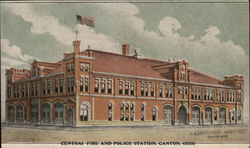 Central Fire and Police Station Postcard