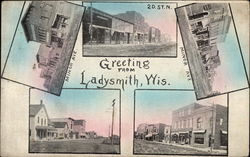 Greeting from Ladysmith, Wis Wisconsin Postcard Postcard