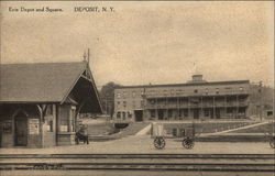 Erie Depot and Square Deposit, NY Postcard Postcard