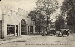 Second Street, Looking East, Showing Oquaga Garage Deposit, NY Postcard Postcard