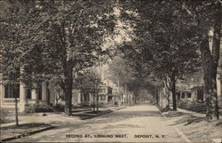 Second Street Looking West Deposit, NY Postcard Postcard