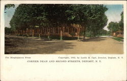 Corner Dean and Second Streets Deposit, NY Postcard Postcard