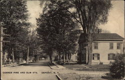 Corner Pine and Elm Streets Deposit, NY Postcard Postcard