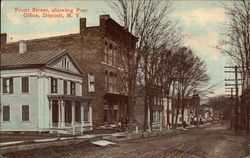 Front Street, Showing Post Office Deposit, NY Postcard Postcard