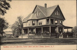 Residence of J.E. Burrows, Corner Main and Pine Streets Deposit, NY Postcard Postcard