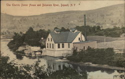 The Electric Power House and Delaware River Postcard