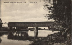 Wooden Bridge and Delaware River Postcard