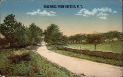 Greetings - Country Road Deposit, NY Postcard Postcard