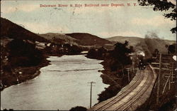 Delaware River & Erie Railroad Deposit, NY Postcard Postcard